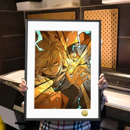 A3 & 4K Size Zenitsu Agatsuma Decorative Painting - Demon Slayer: Kimetsu No Yaiba Decoration Painting - HuangGua Studio - Image 1