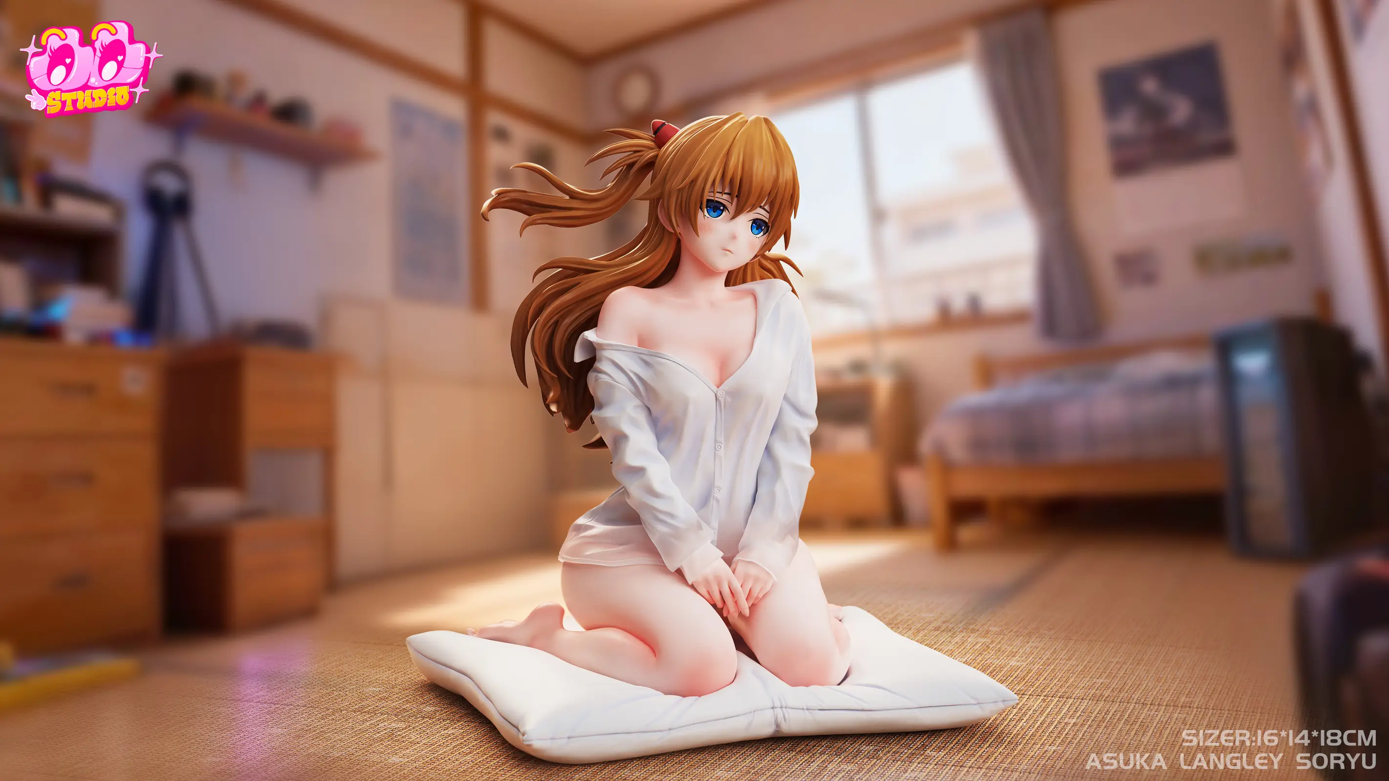 Shirt Ver. Asuka Langley Soryu & Rei Ayanami - (EVA) Neon Genesis EVAngelion Resin Statue - TuTu Studio - Image 3