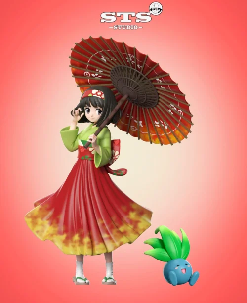 1/20 & 1/8 Scale World Zukan Erika & Oddish - Pokemon Statue - STS Studio - Image 1
