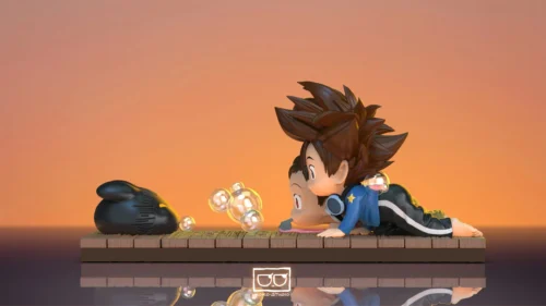 First Meet Blowing Bubbles Botamon - Digimon Resin Statue - KOKO-Studio - Image 1