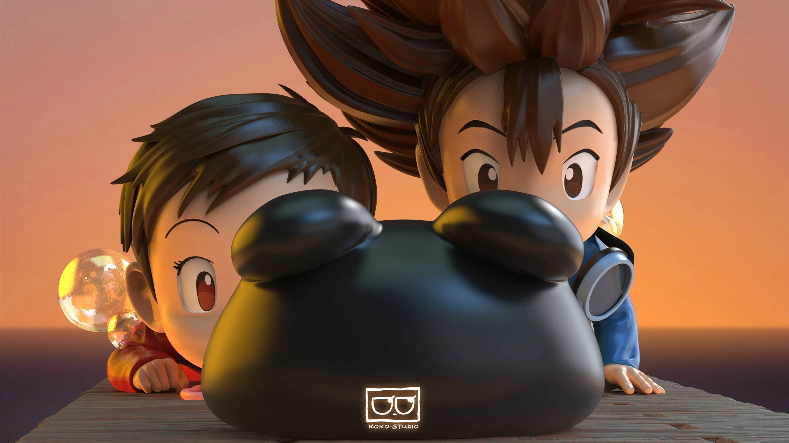 First Meet Blowing Bubbles Botamon - Digimon Resin Statue - KOKO-Studio - Image 5