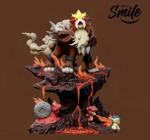 1/20 Scale World Zukan Ecology of Entei - Pokemon Resin Statue - Smile Studio - Image 2