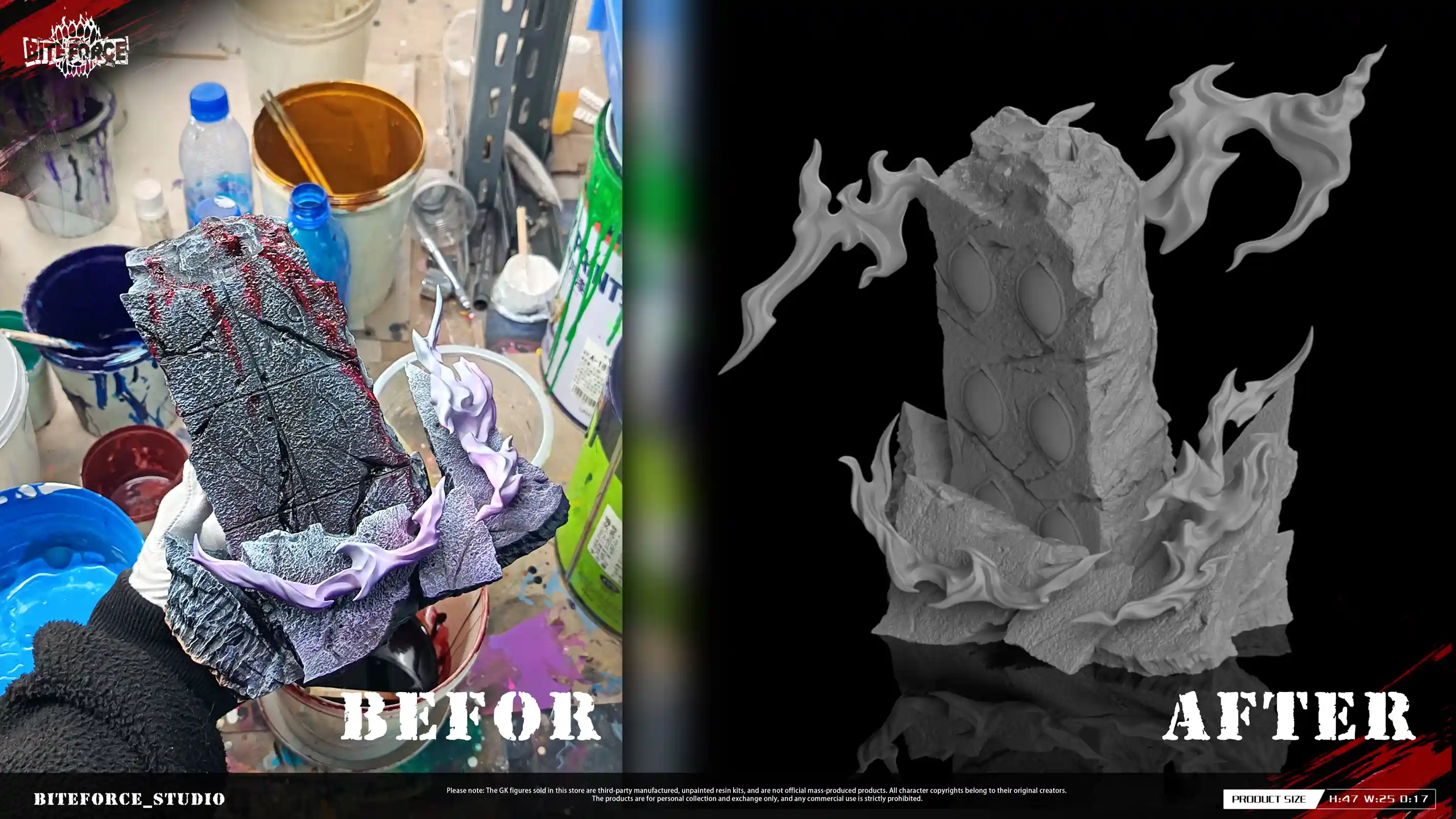 1/6 Scale Hero Hunter Garou with LED - One-Punch Man Resin Statue - BiteForce Studio - Image 6