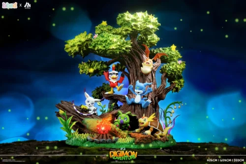 Desktop Ecology Scene 002 with LED - Digimon Resin Statue - An-Studios - Image 1