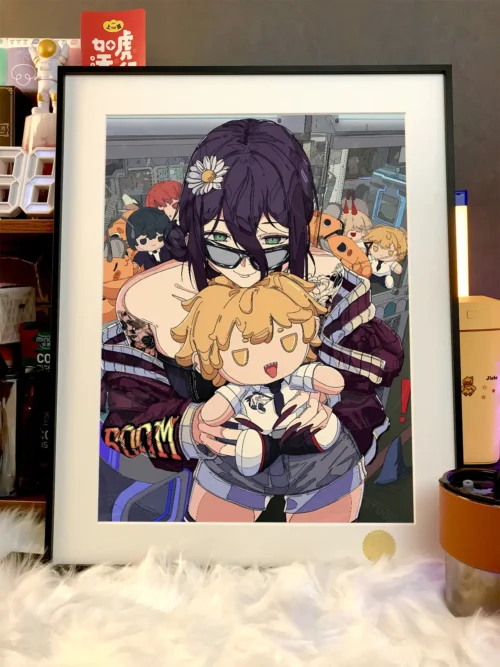 Reze beside Claw Machine Decorative Painting - Chainsaw Man - Xingkong Studio - Image 2