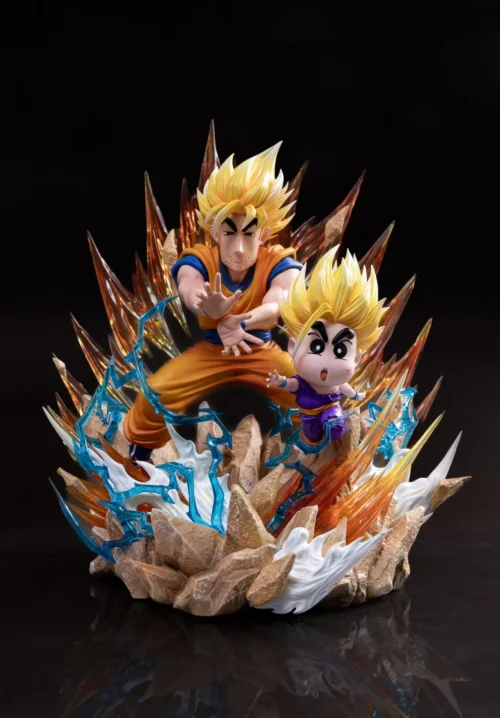 Father & Son Kamekameha Cosplay Shin-chan & Hiroshi Nohara - Dragon Ball Crayon Shin-chan Resin Statue - MianHuaTang Studios - Image 1