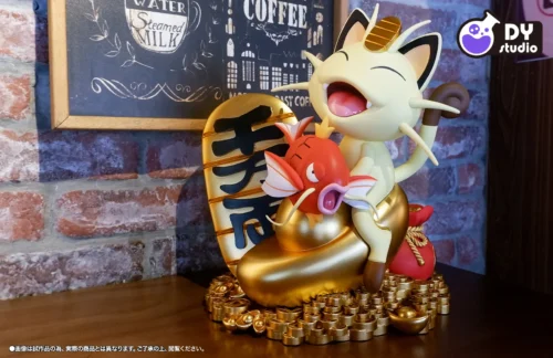 Lucky Meowth Catching Magikarp - Pokemon Resin Statue - DY Studio - Image 2