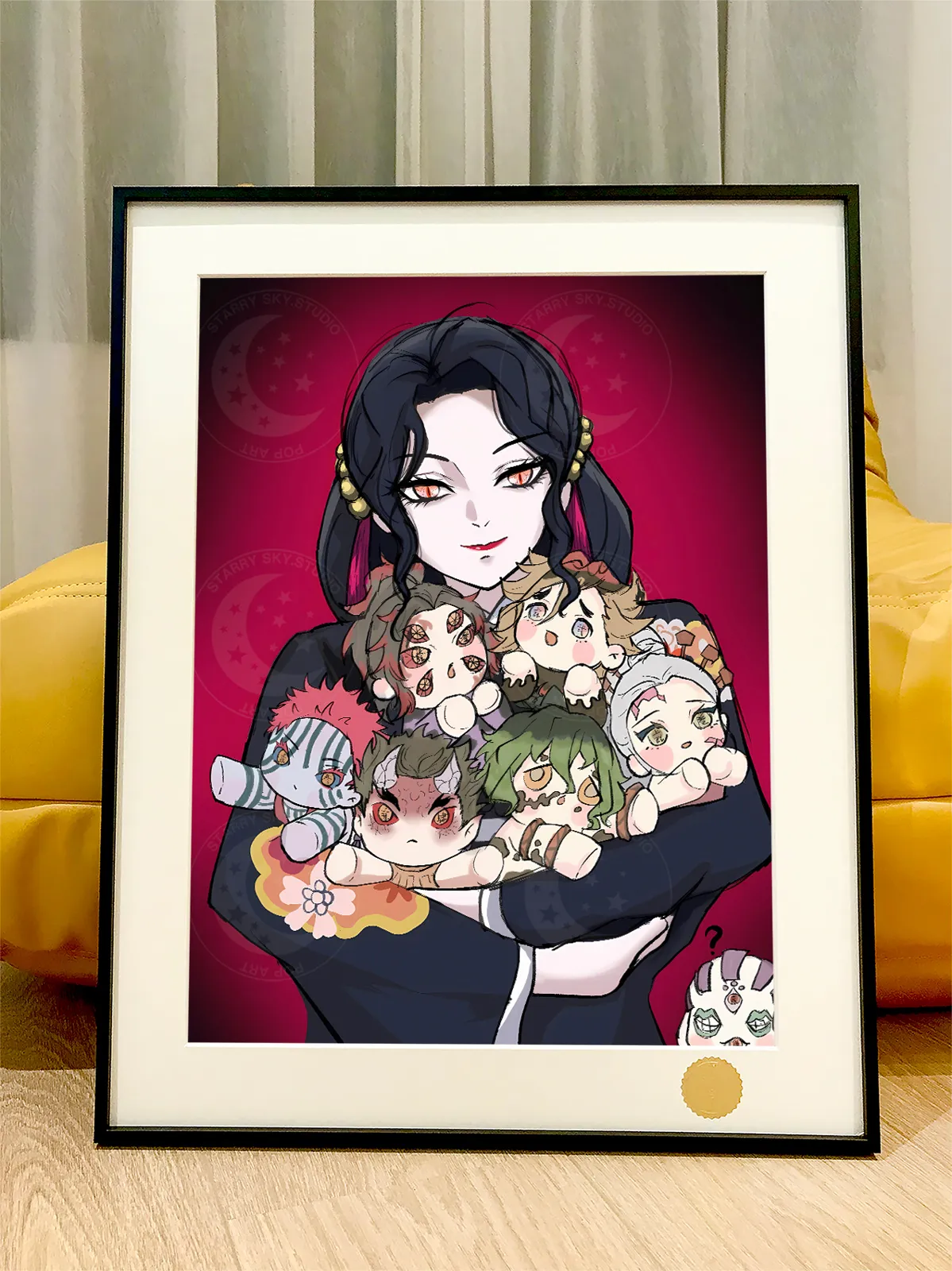Female Version Muzan Kibutsuji & Plush Dolls Decorative Painting - Demon Slayer: Kimetsu No Yaiba - Xingkong Studio - Image 1