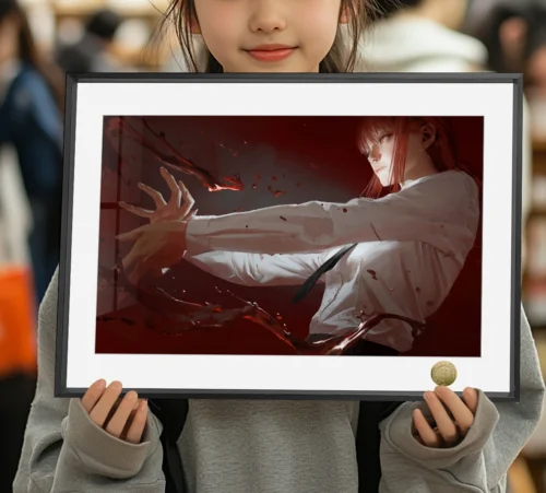 A3 & 4K Size Majestic Aura Makima Decorative Painting - Chainsaw Man Decoration Painting - HuangGua Studio - Image 1