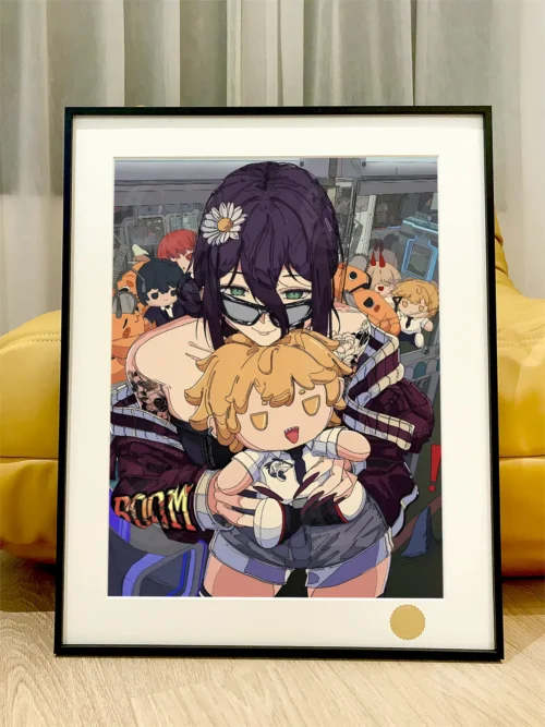 Reze beside Claw Machine Decorative Painting - Chainsaw Man - Xingkong Studio - Image 1