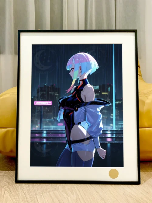 Lucyna Kushinada in the Rain Decorative Painting - Cyberpunk: Edgerunners - Xingkong Studio - Image 1