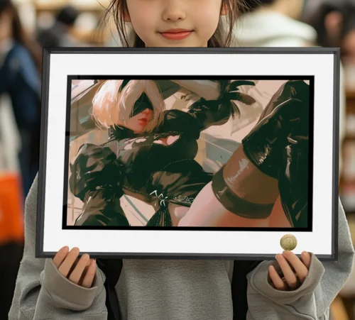 A3 & 4K Size Black Stocking YoRHa No. 2 Type B Decorative Painting - NieR:Automata Decoration Painting - HuangGua Studio - Image 1