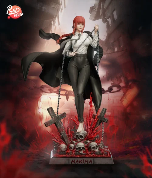 1/6 & 1/4 Scale Makima - Chainsaw Man Resin Statue - Red-Studio - Image 2