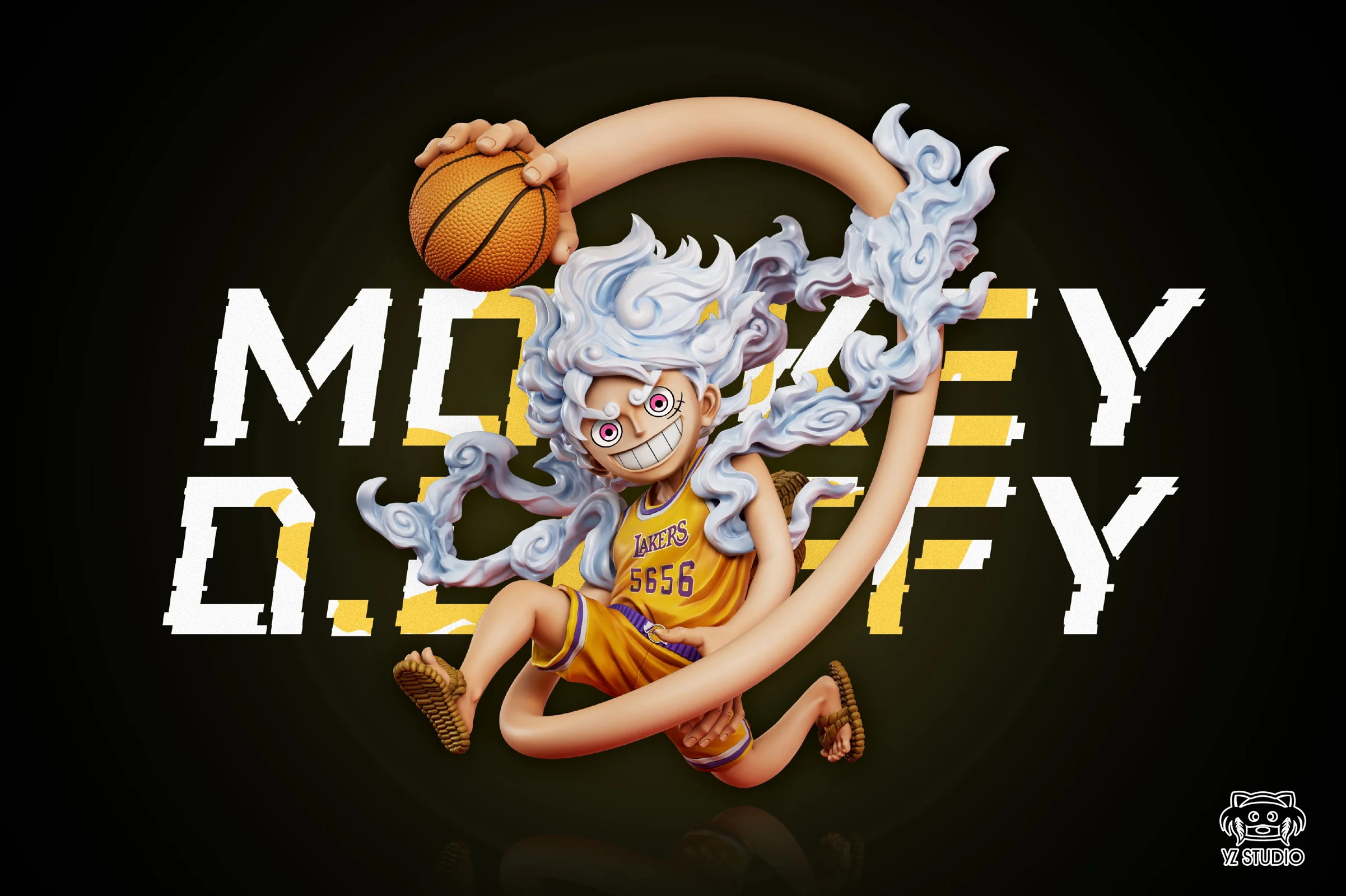 Dream Team Series 001 Lakers Nika Monkey D. Luffy - ONE PIECE Statue - YZ Studios - Image 1