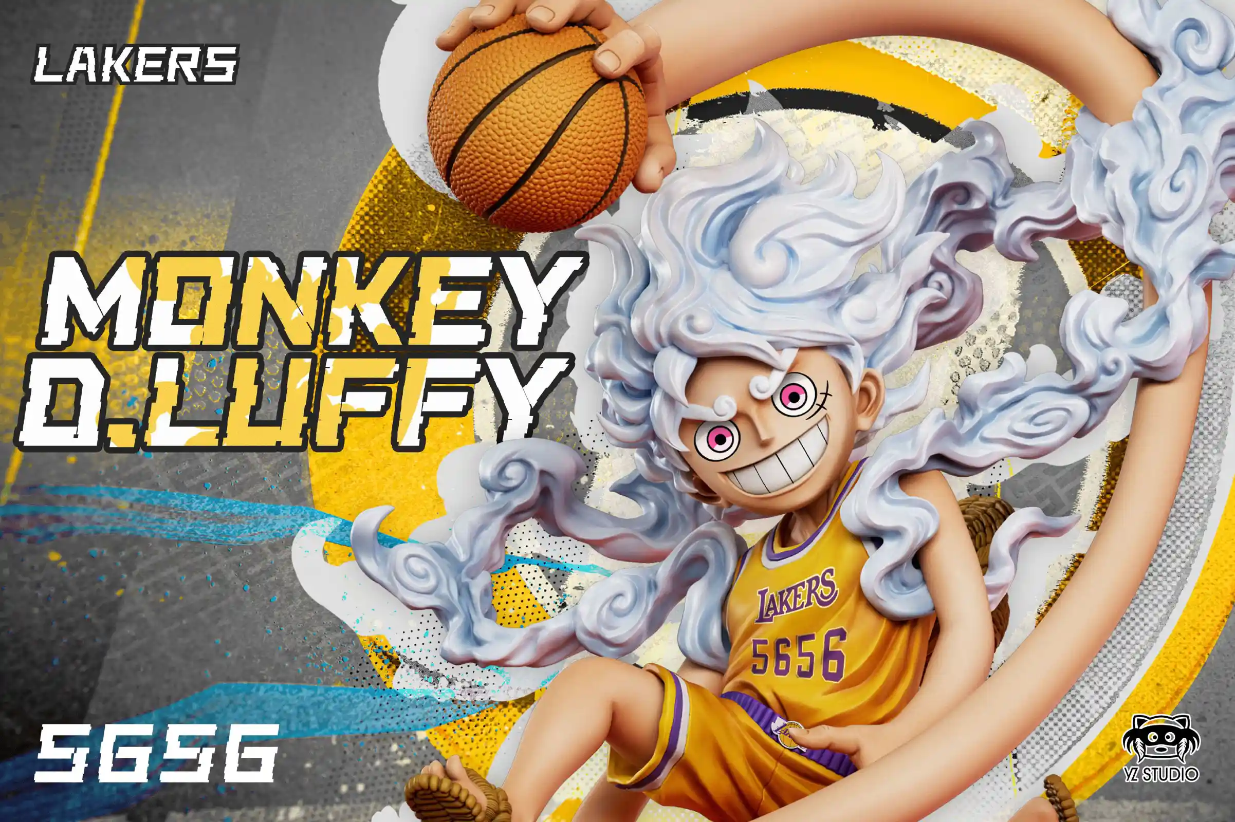 Dream Team Series 001 Lakers Nika Monkey D. Luffy - ONE PIECE Statue - YZ Studios - Image 3