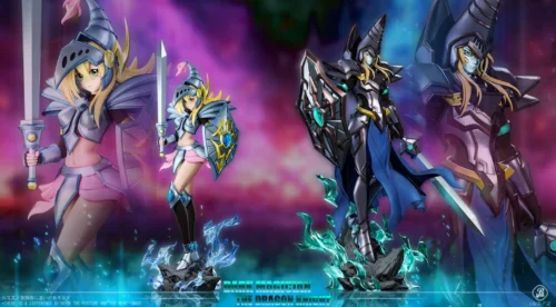 Dragon Knight Series Dark Magician & Dark Magician Girl - Duel Monsters/ Yu-Gi-Oh! Resin Statue - BBSD Studio - Image 1