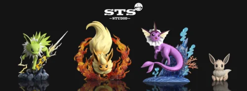 1/20 Scale World Zukan Evolution of Eevee - Pokemon Resin Statue - STS Studio - Image 2
