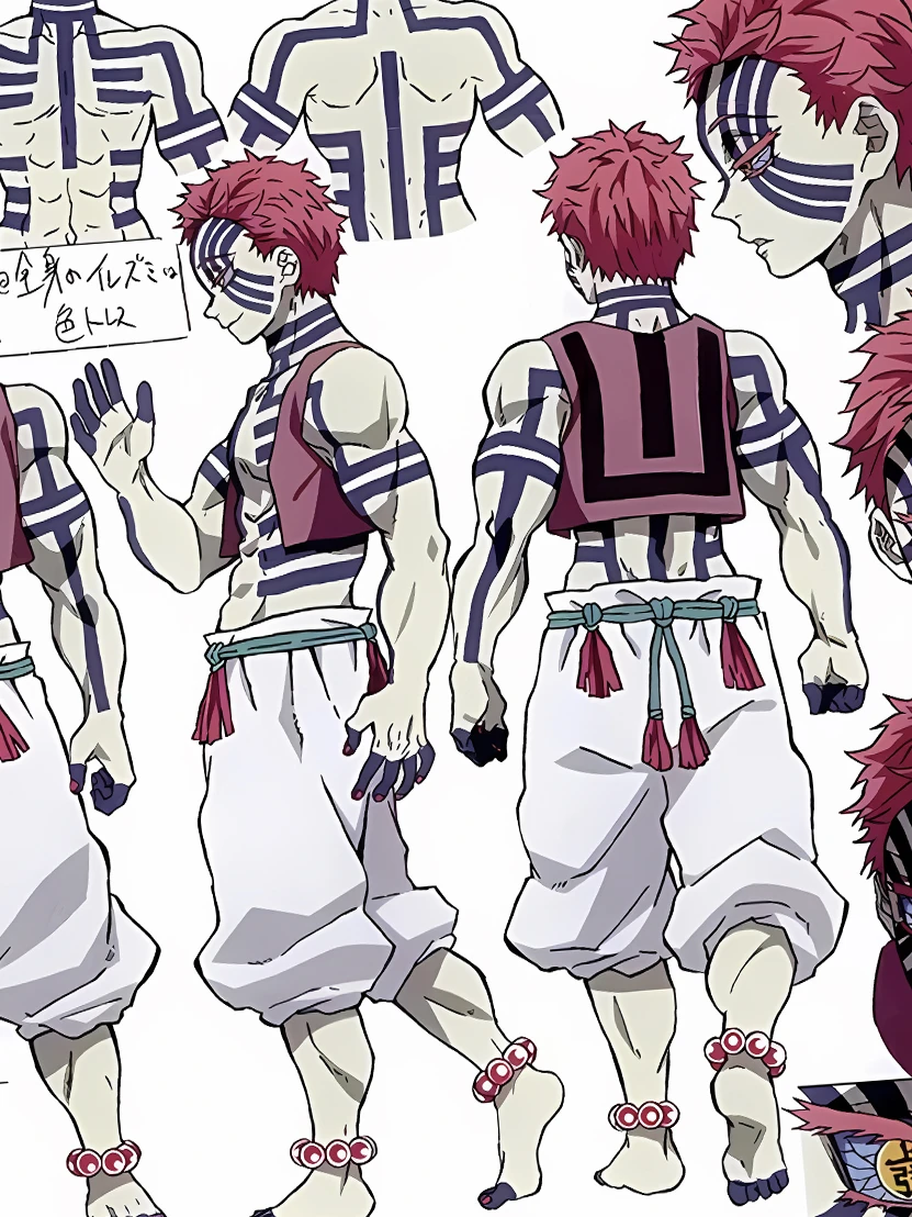 Akaza Design Sheet Decorative Painting - Demon Slayer: Kimetsu No Yaiba - Xingkong Studio - Image 3