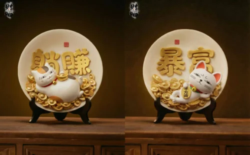 Lucky Twins Nyanko-Sensei & Turbo Granny - Natsume's Book of Friends Dandadan Resin Statue - CaiMiao Studio - Image 1