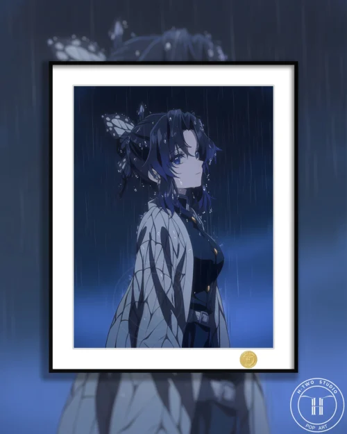 Shinobu Kocho in Rainy Night Decorative Painting - Demon Slayer: Kimetsu No Yaiba - H-TWO Studio - Image 1