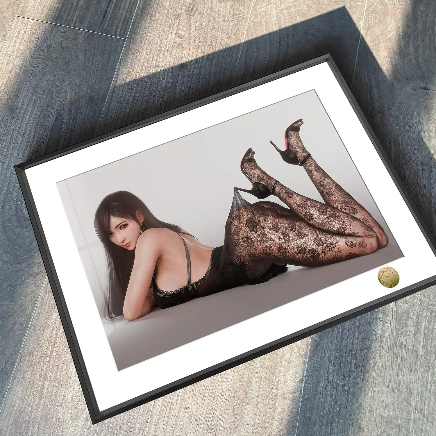 A3 & 4K Size Black Lace Tifa Lockhart Decorative Painting - (FF7) Final Fantasy VII Decoration Painting - HuangGua Studio - Image 2