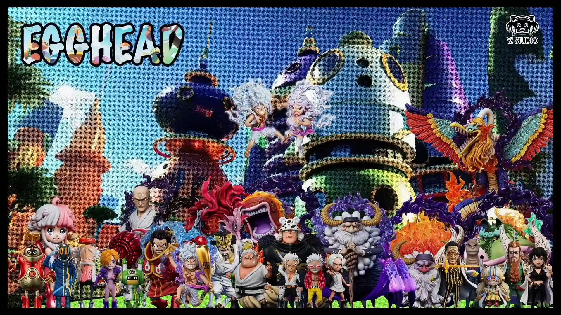 Future Island Arc Nika Punch Monkey D. Luffy & Jewelry Bonney - ONE PIECE Statue - YZ Studios - Image 6