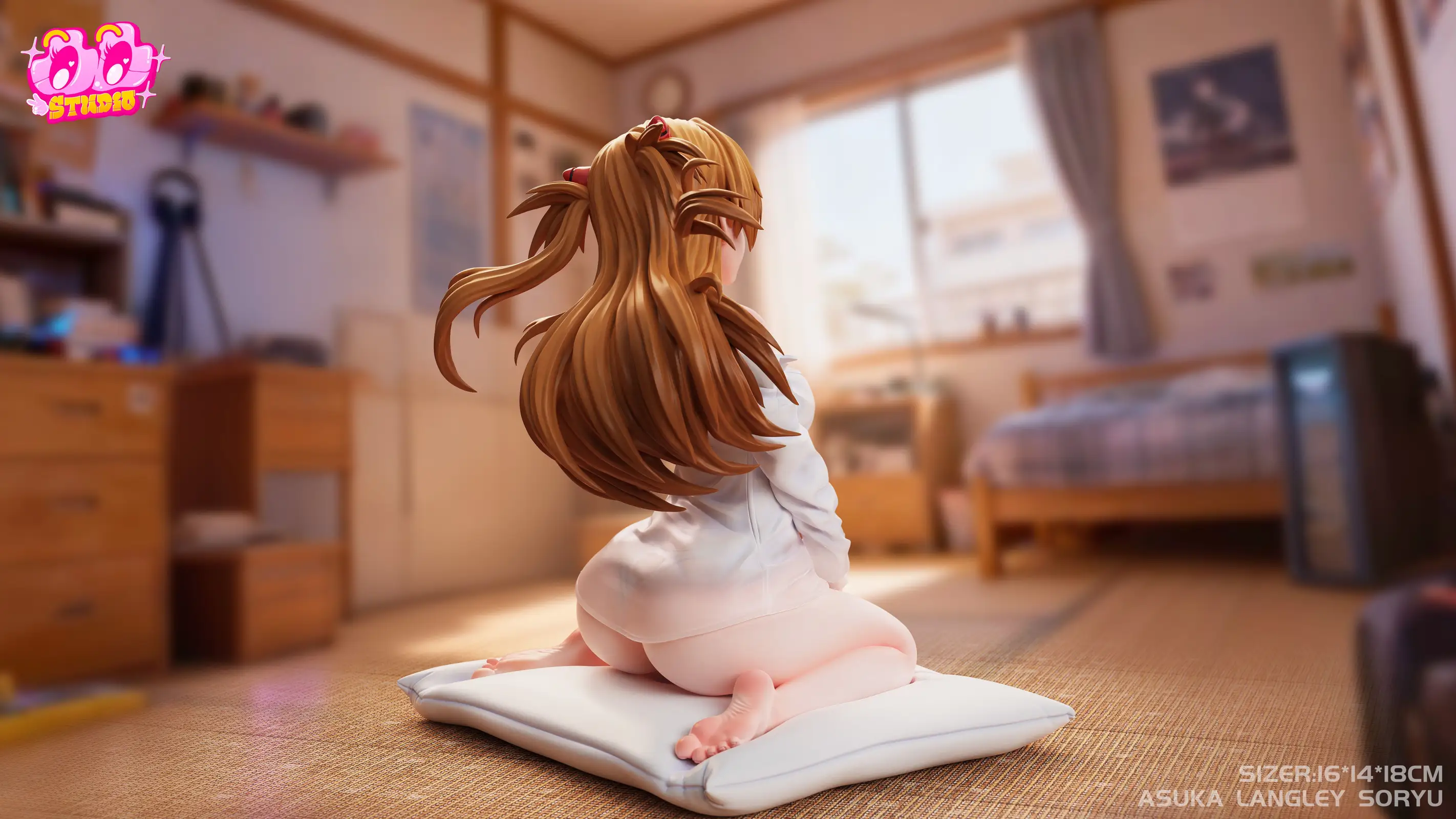 Shirt Ver. Asuka Langley Soryu & Rei Ayanami - (EVA) Neon Genesis EVAngelion Resin Statue - TuTu Studio - Image 4