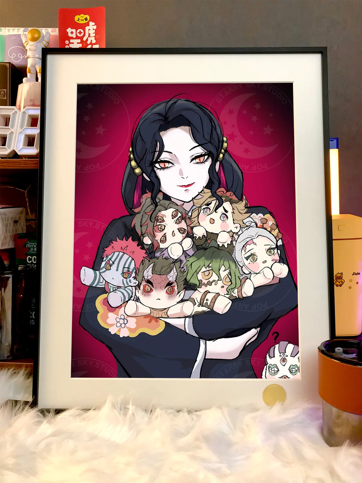 Female Version Muzan Kibutsuji & Plush Dolls Decorative Painting - Demon Slayer: Kimetsu No Yaiba - Xingkong Studio - Image 3