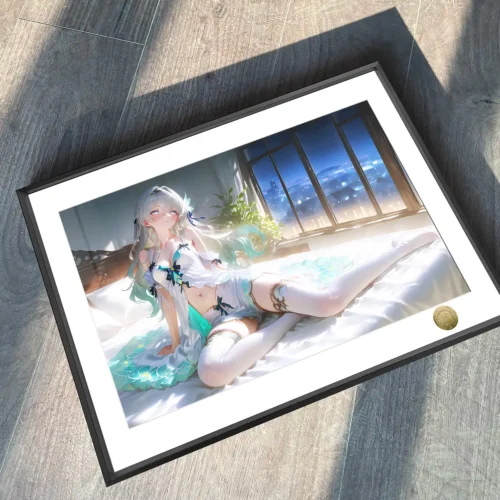 A3 & 4K Size White Stocking Firefly Decorative Painting - Honkai: Star Rail Decoration Painting - HuangGua Studio - Image 2