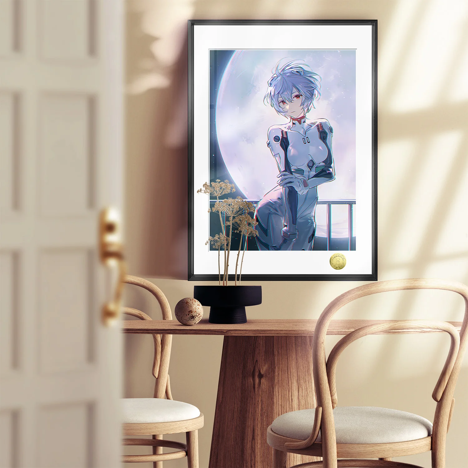 A3 & 4K Size Rei Ayanami Under Moon Decorative Painting - (EVA) Neon Genesis EVAngelion Decoration Painting - HuangGua Studio - Image 3