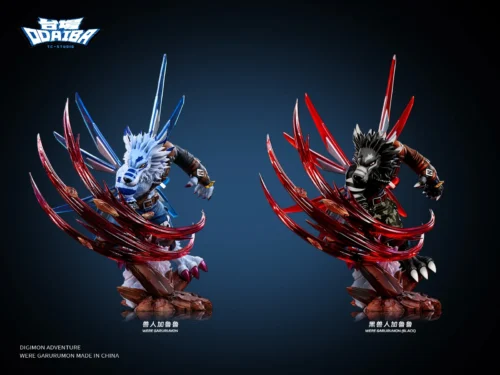 Were Garurumon & Shadow WereGarurumon - Digimon Resin Statue - TaiChang Studio - Image 1