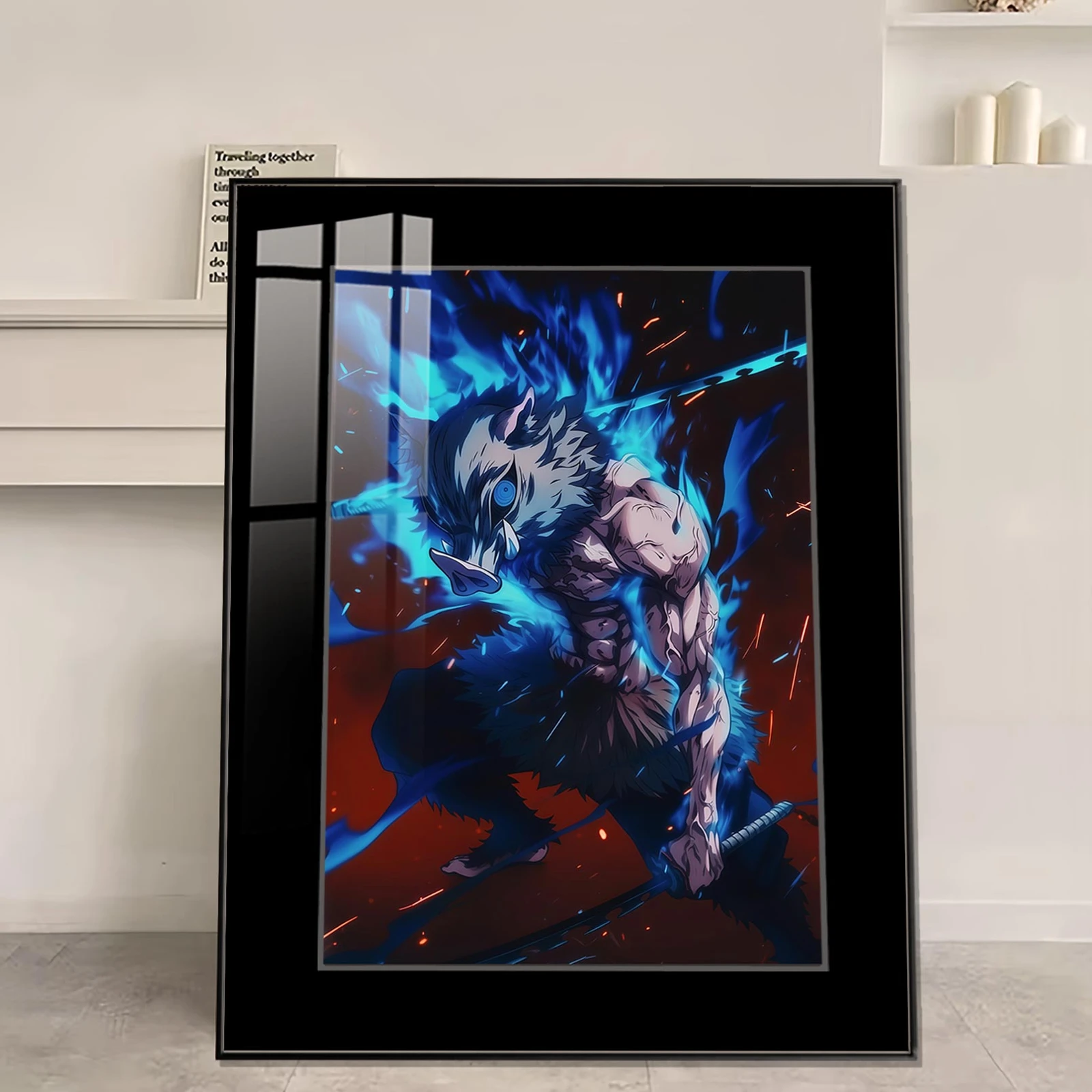 Dual Swords Inosuke Hashibira Decorative Painting - Demon Slayer: Kimetsu No Yaiba Decorative Painting - JuZi Studio - Image 1