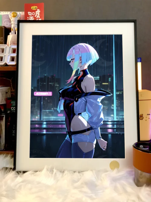 Lucyna Kushinada in the Rain Decorative Painting - Cyberpunk: Edgerunners - Xingkong Studio - Image 2