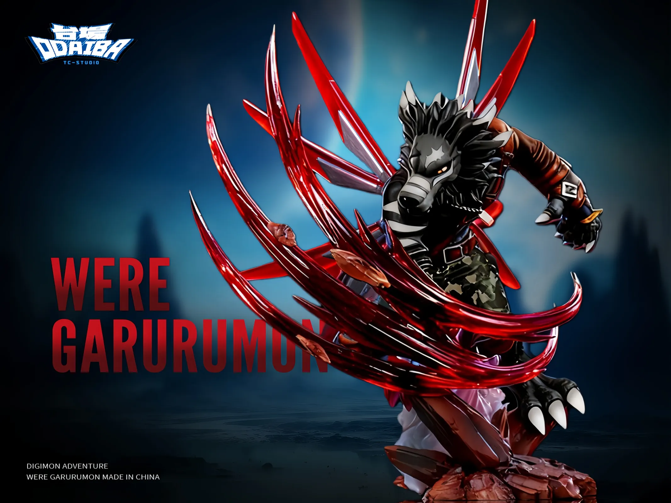 Were Garurumon & Shadow WereGarurumon - Digimon Resin Statue - TaiChang Studio - Image 3