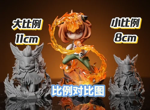 Small & Big Scale Kyojuro Rengoku Cosplay Flareon - Demon Slayer: Kimetsu No Yaiba Pokemon Resin Statue - ZhengHuo Studio - Image 2