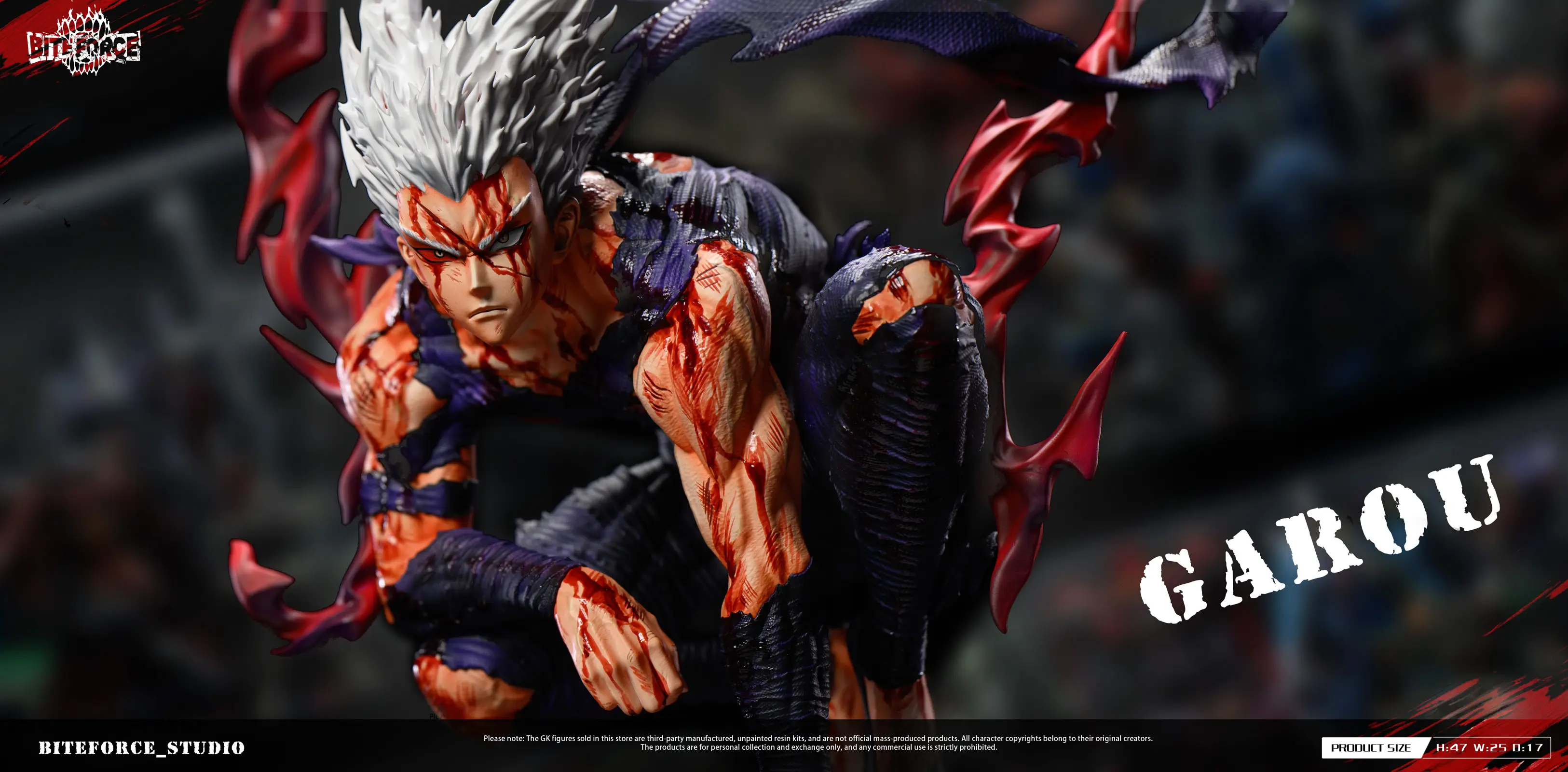 1/6 Scale Hero Hunter Garou with LED - One-Punch Man Resin Statue - BiteForce Studio - Image 3