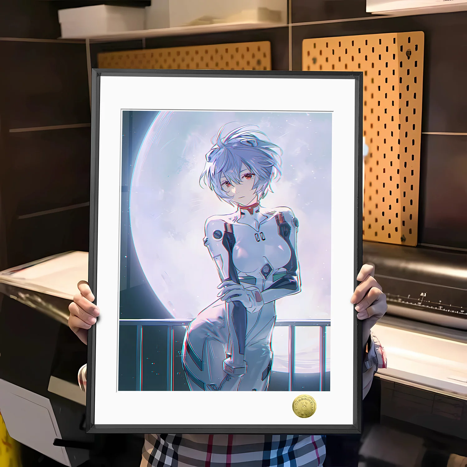 A3 & 4K Size Rei Ayanami Under Moon Decorative Painting - (EVA) Neon Genesis EVAngelion Decoration Painting - HuangGua Studio - Image 1