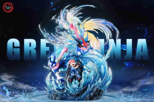 GX Evolution Series Ash Ketchum & Greninja Family - Pokemon Resin Statue - Fantasy Studios - Image 2