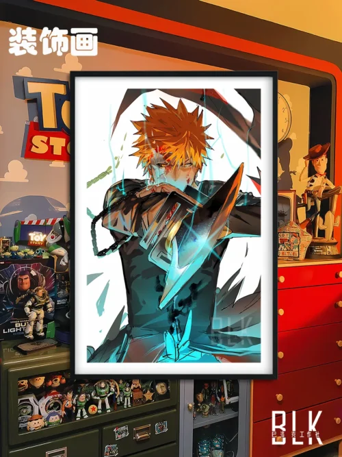 Attacking Ichigo Kurosaki Decorative Painting & Fridge Magnet - Bleach - BLK Studio