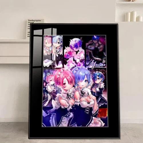 Rem & Ram Sliced Poster Decorative Painting - Re:Starting Life From Zero in a Different World Decorative Painting - JuZi Studio - Image 1