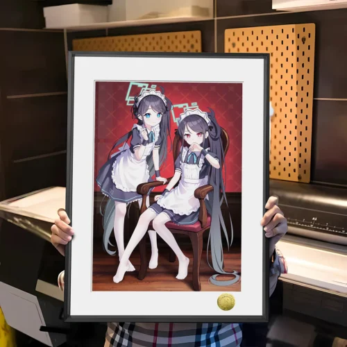 A3 & 4K Size Maid Ver. Tendou Alice Decorative Painting - Blue Archive Decoration Painting - HuangGua Studio - Image 1