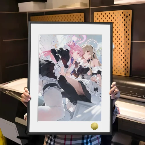 A3 & 4K Size Misono Mika & Kirifuji Nagisa Decorative Painting - Blue Archive Decoration Painting - HuangGua Studio - Image 1