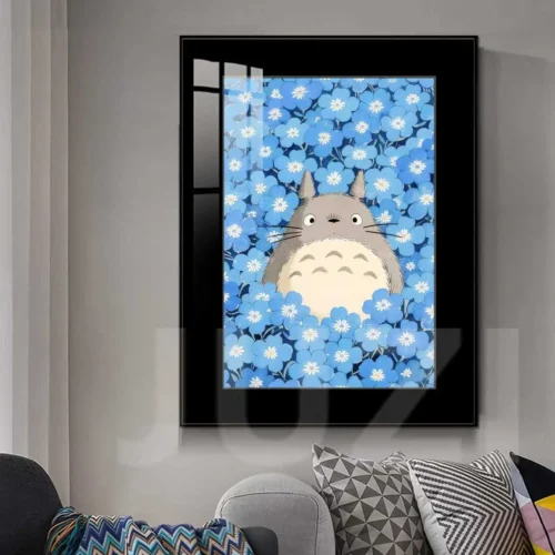 Totoro's Blue Flower Secret Garden Decorative Painting - My Neighbor Totoro Decorative Painting - JuZi Studio - Image 2