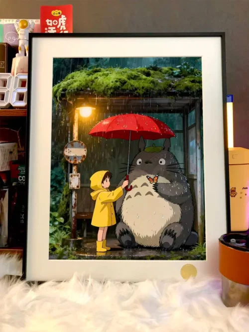 Rainy Night Totoro Decorative Painting - My Neighbor Totoro - Xingkong Studio - Image 2