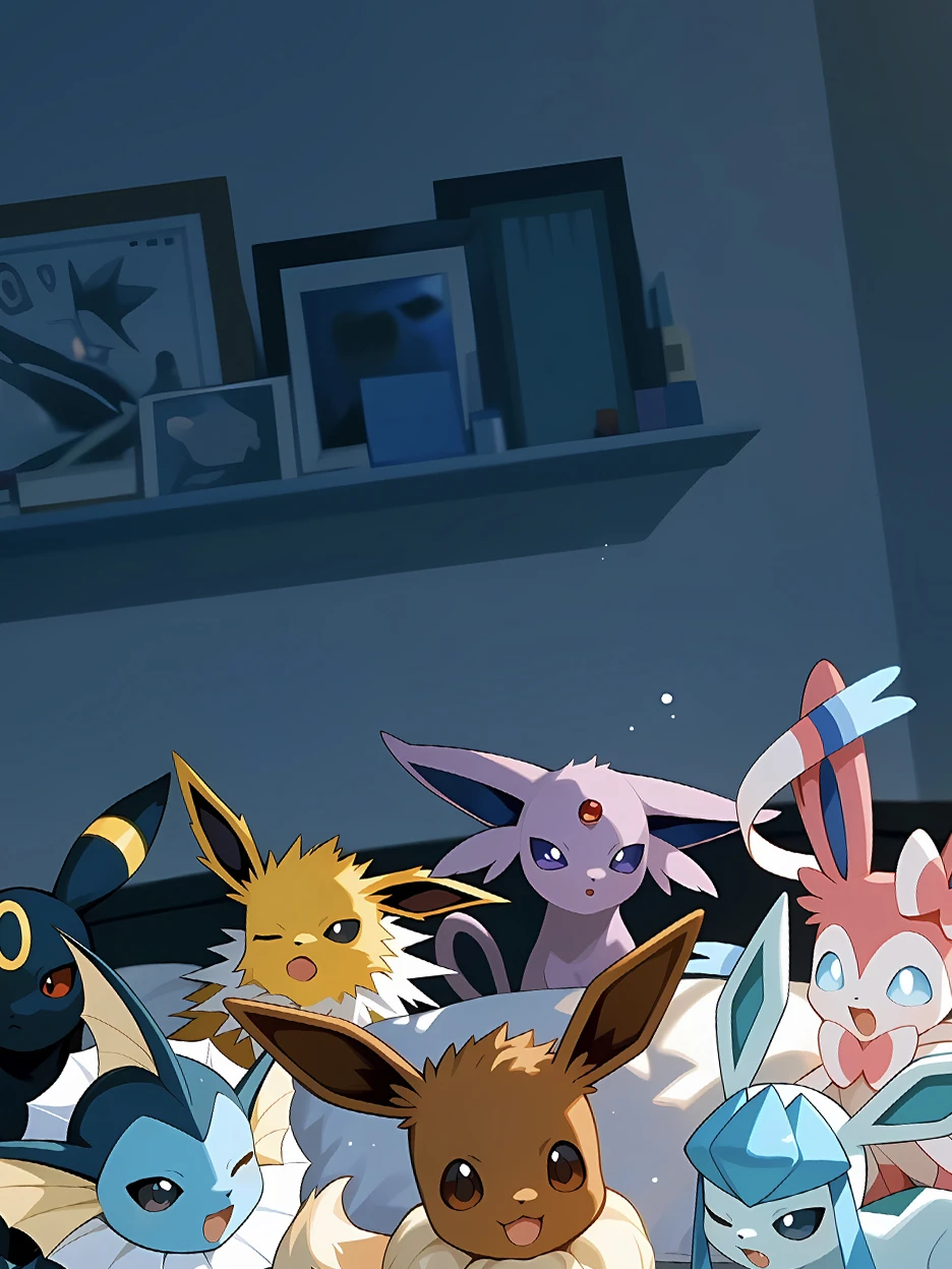 Eevee Family on the Bed Decorative Painting - Pokemon - Xingkong Studio - Xingkong Studio - Image 4