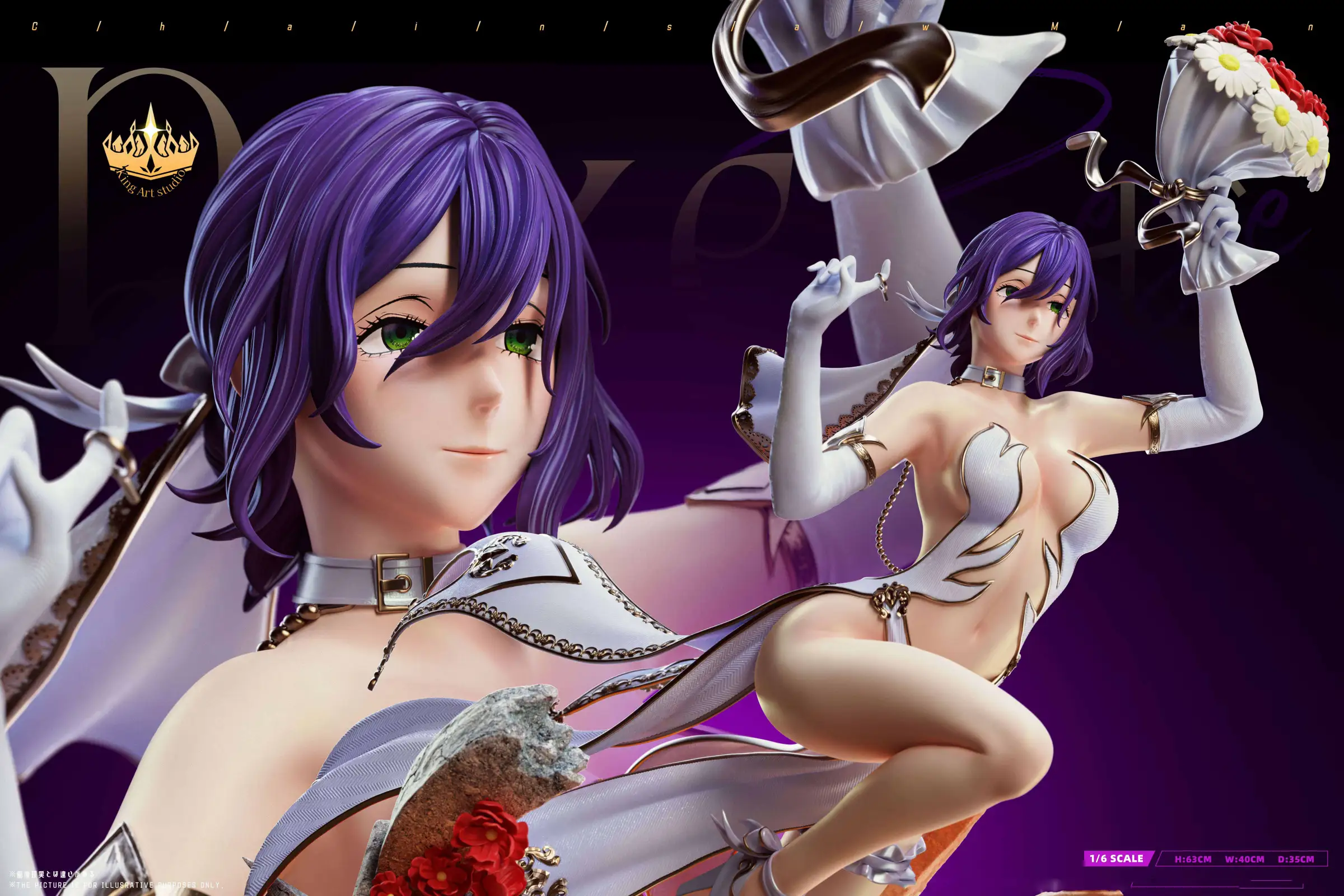 1/4 Scale White Wedding Dress Ver. Reze with LED - Chainsaw Man Resin Statue - King Art Studio - Image 3
