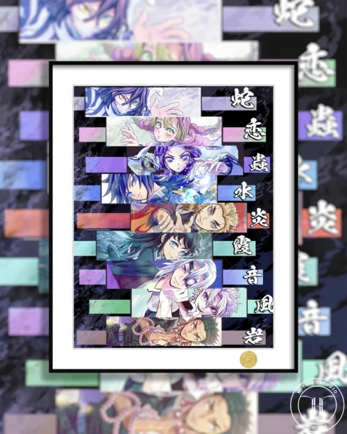 Nine Hashira Decorative Painting - Demon Slayer: Kimetsu No Yaiba - H-TWO Studio - Image 1