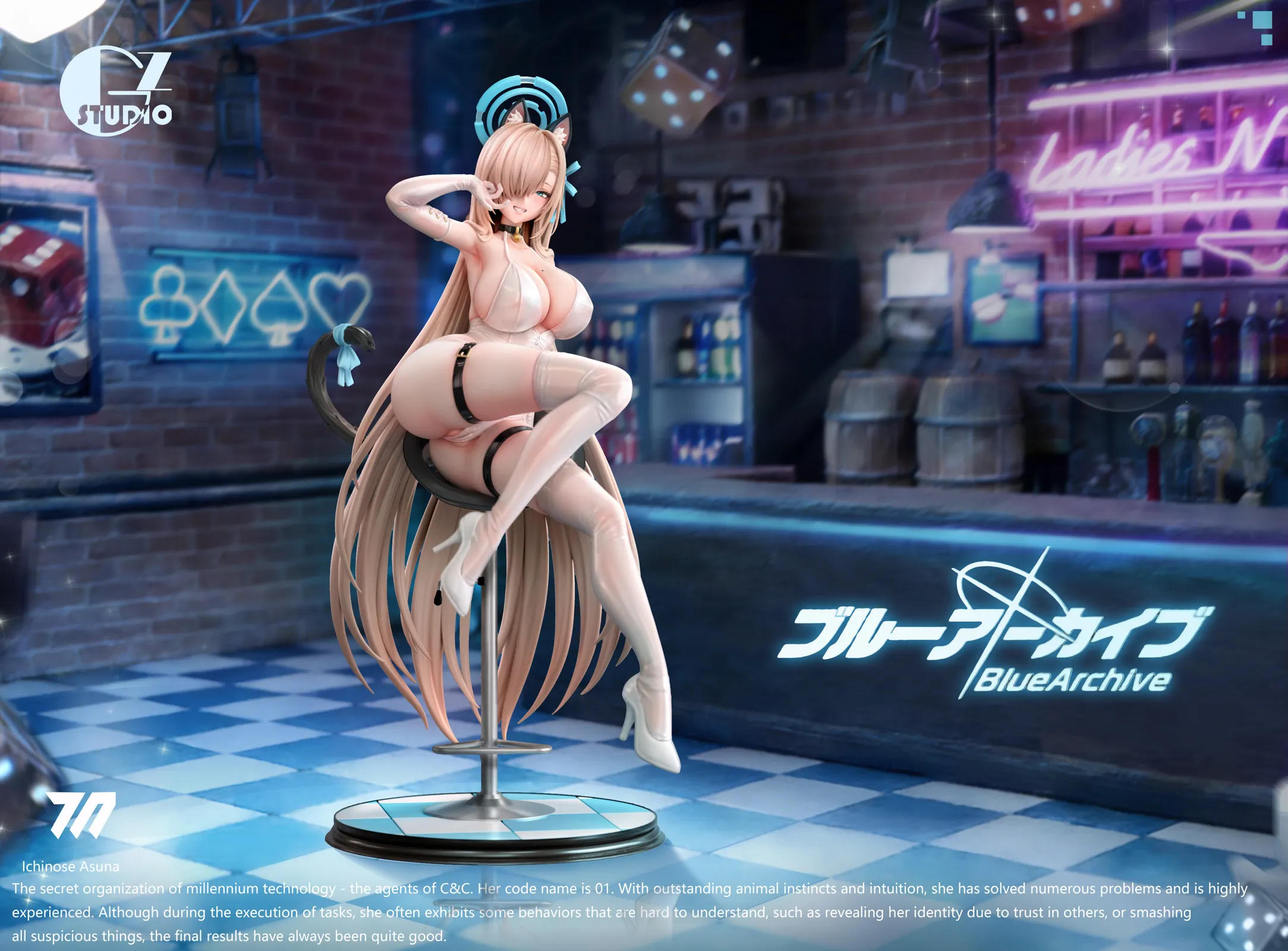 1/6 Scale Latex Bunny Girl Ver. Ichinose Asuna - Blue Archive Resin Statue - GZ Studios - Image 3