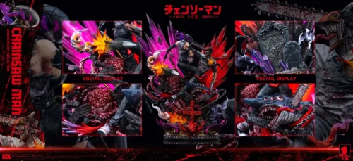 Denji VS Reze with LED - Chainsaw Man Resin Statue - Big Feeler Studio - Image 1