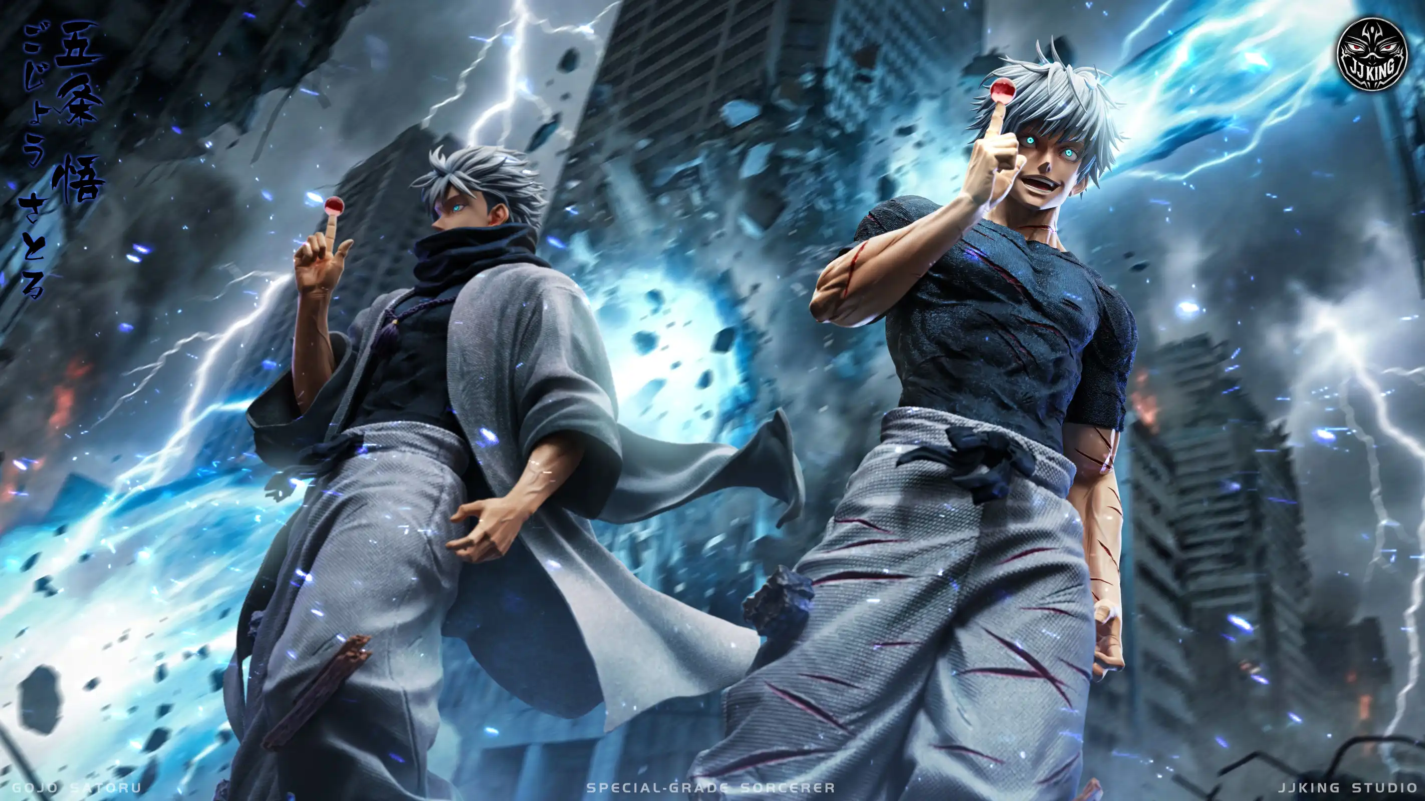 1/6 Scale Satoru Gojo with LED - Jujutsu Kaisen Statue - JJking Studio - Image 9
